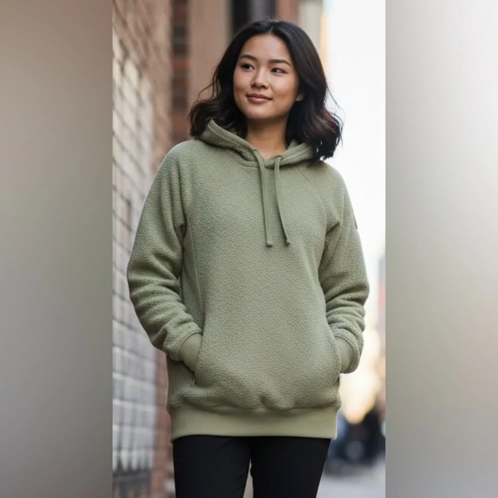 Alo Yoga Olive Green Sherpa Hoodie Size Small